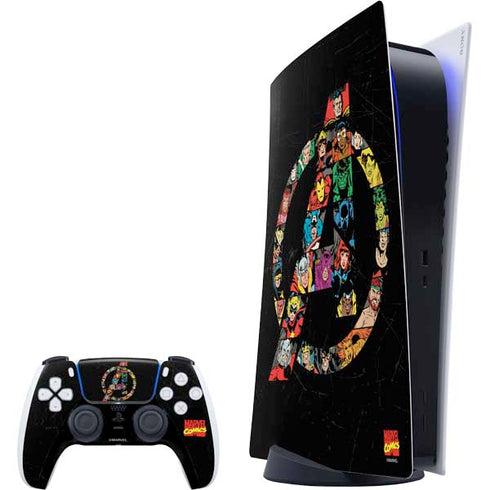 Marvel Classic Comics Avengers Logo PlayStation PS5 Skins